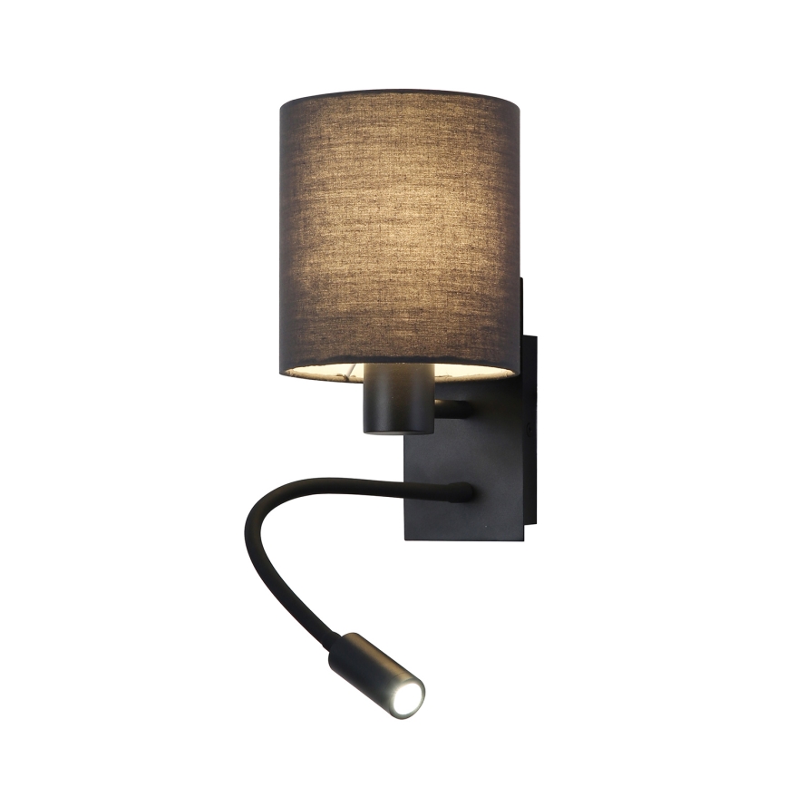 Brilagi - Applique murale flexible NUBILA 1xE27/25W/230V + LED/3W noir/gris