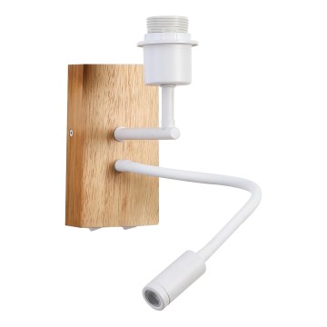 Brilagi - Applique murale flexible NUBILA WOOD 1xE27/25W/230V + LED/3W chêne/blanc