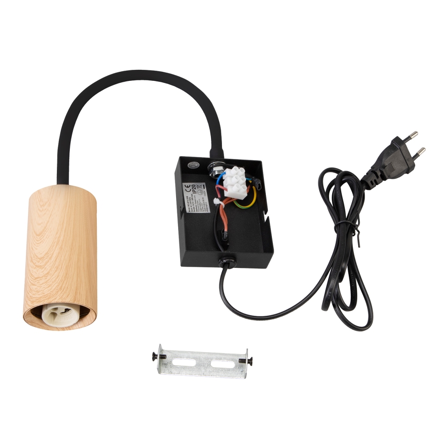 Brilagi - Applique murale flexible avec interrupteur SELE 1xGU10/30W/230V noir/décor chêne
