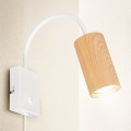 Brilagi - Applique murale flexible SELE avec interrupteur 1xGU10/30W/230V blanc/décor chêne
