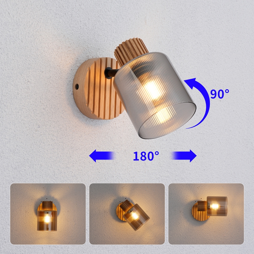 Brilagi - Applique murale HYGGE 1xE14/15W/230V bois/fumé