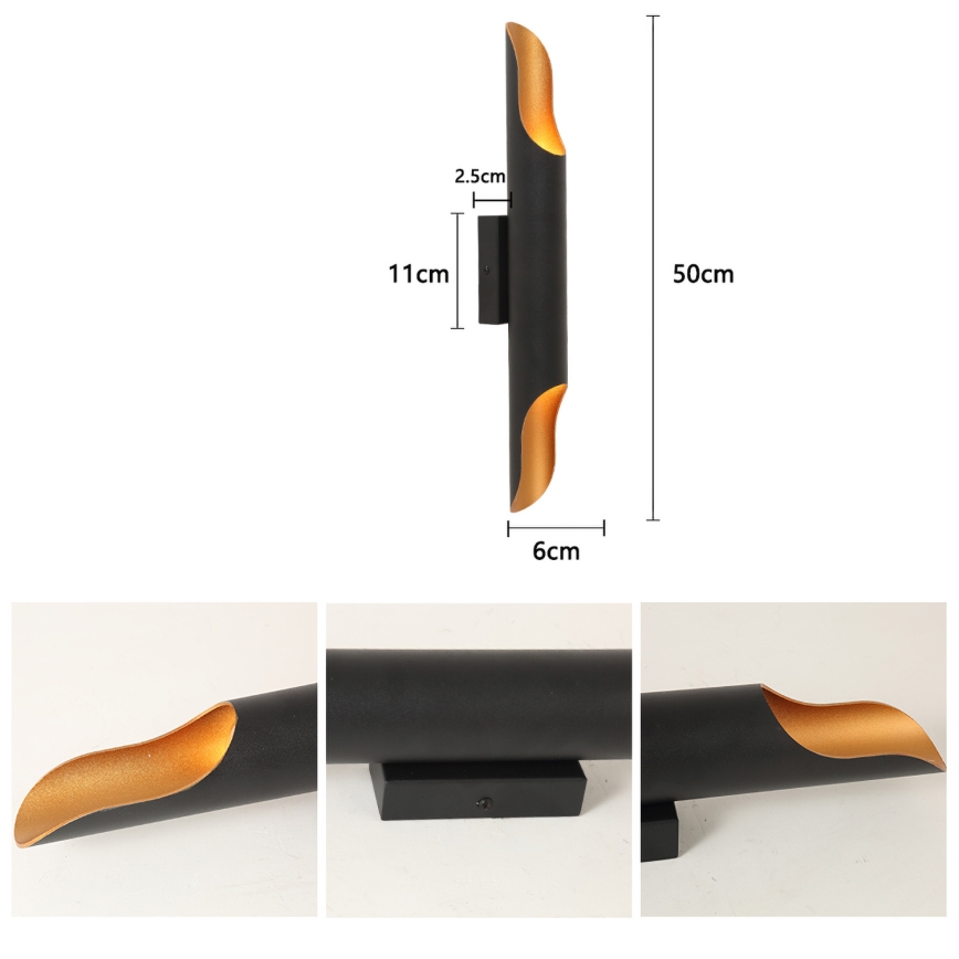 Brilagi - Applique murale KALMAR 2xE27/40W/230V noire/bronze