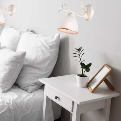 Brilagi - Applique murale LED ANTICO 1xE27/60W/230V 3000K blanc patiné