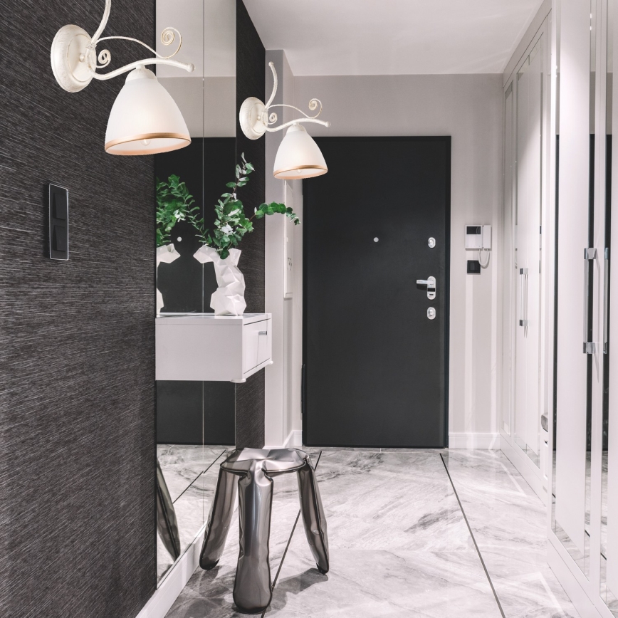 Brilagi - Applique murale LED ANTICO 1xE27/60W/230V 3000K blanc patiné