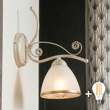 Brilagi - Applique murale LED ANTICO 1xE27/60W/230V patine blanche