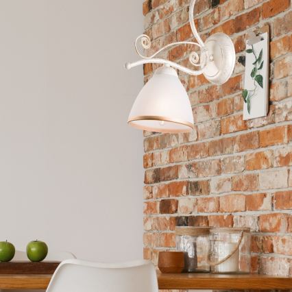 Brilagi - Applique murale LED ANTICO 1xE27/60W/230V patine blanche