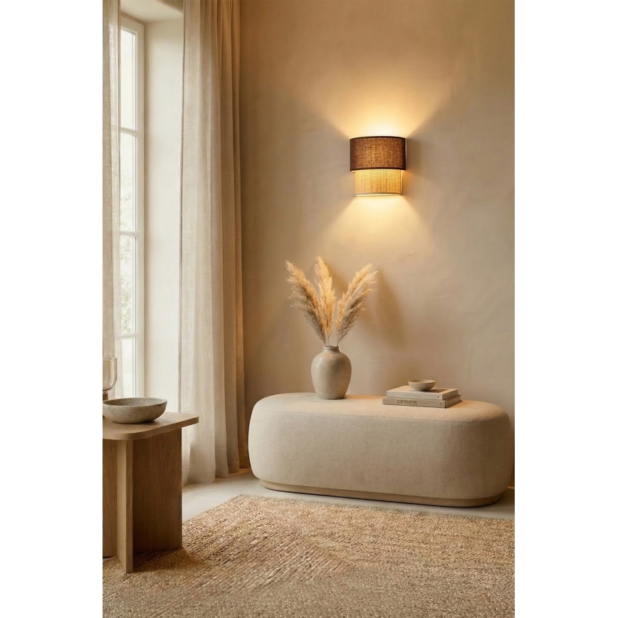 Brilagi - Applique murale LED BOHO ECO 1xE27/10W/230V marron/crème
