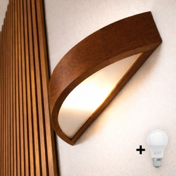 Brilagi - Applique murale LED CARVALHO 1xE27/15W/230V chêne cerisier