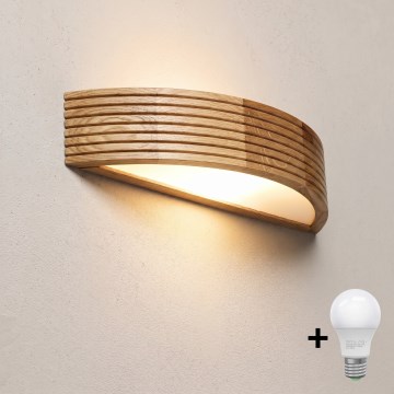 Brilagi - Applique murale LED CARVALHO MODERN 3xE27/60W/230V chêne