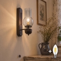 BRILAGI - Applique murale LED COTTAGE 1xE14/40W/230V hêtre/gris fumé