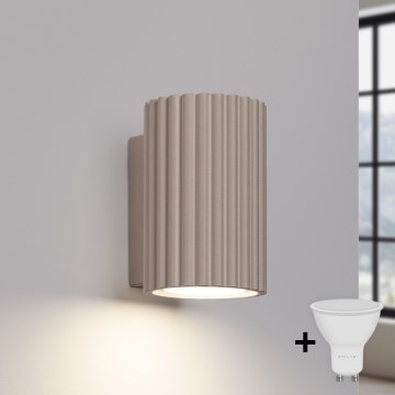 Brilagi - Applique murale LED CRESTO 1 x GU10 / 10 W / 230 V, 10 cm, taupe