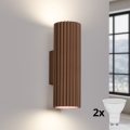 Brilagi - Applique murale LED CRESTO 2xGU10/10W/230V 20 cm brune