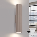 Brilagi - Applique murale LED CRESTO 2xGU10/10W/230V 30 cm taupe