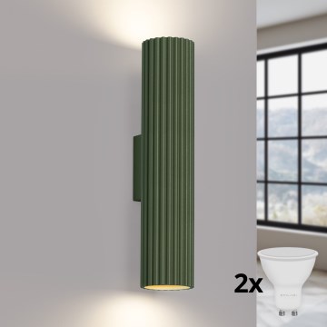 Brilagi - Applique murale LED CRESTO 2xGU10/10W/230V 30 cm verte