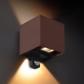 Brilagi - Applique murale LED d'extérieur avec capteur CUBE LED/6W/230V marron IP65