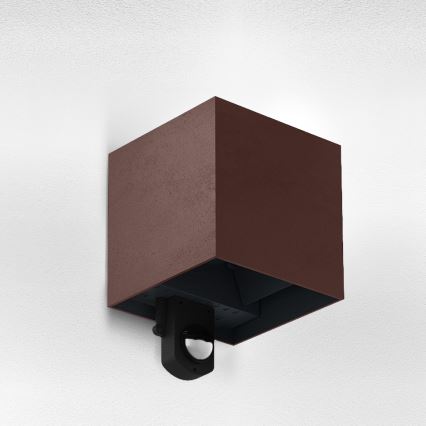 Brilagi - Applique murale LED d'extérieur avec capteur CUBE LED/6W/230V marron IP65