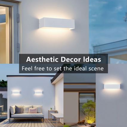 Brilagi - Applique murale LED d'extérieur DONNANI LED/12W/230V 30 cm blanche IP44