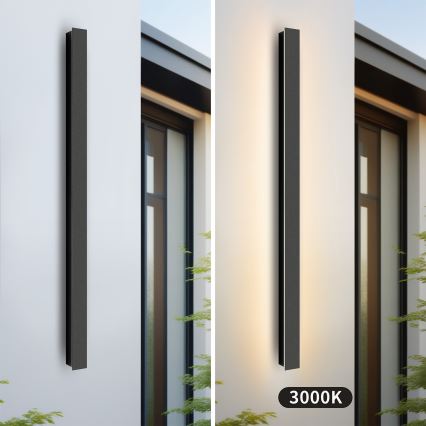 Brilagi - Applique murale LED d'extérieur LINEAR LED/22W/230V 3000K IP65 100 cm noire IRC 90