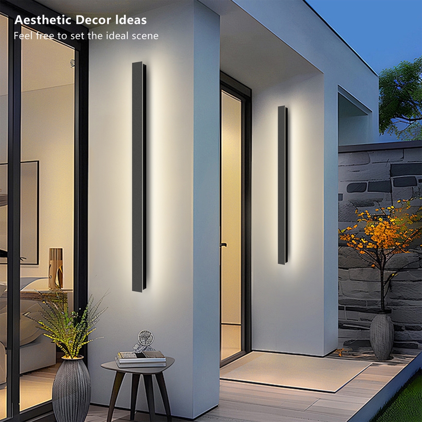 Brilagi - Applique murale LED d'extérieur LINEAR LED/22W/230V 3000K IP65 100 cm noire IRC 90