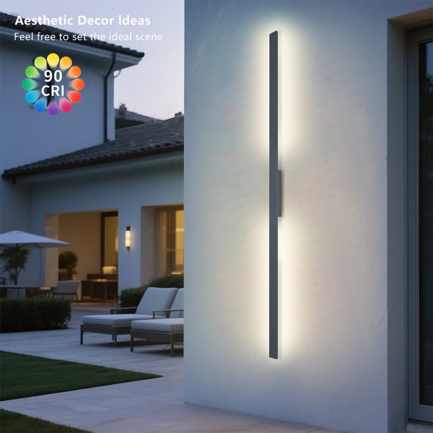 Brilagi - Applique murale extérieure LUNA LED 30W/230V 3000K IP65 150 cm anthracite IRC 90