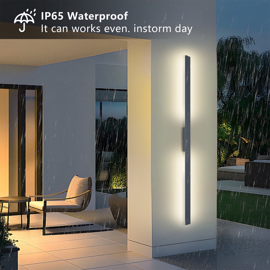 Brilagi - Applique murale extérieure LUNA LED 30W/230V 3000K IP65 150 cm anthracite IRC 90