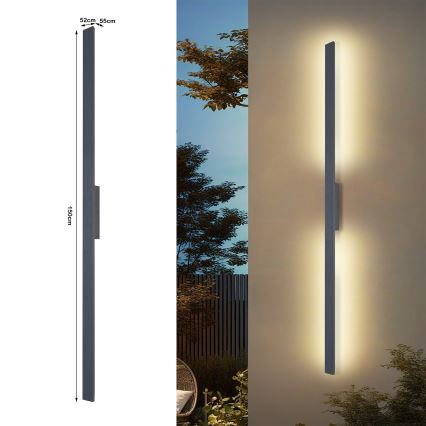 Brilagi - Applique murale extérieure LUNA LED 30W/230V 3000K IP65 150 cm anthracite IRC 90