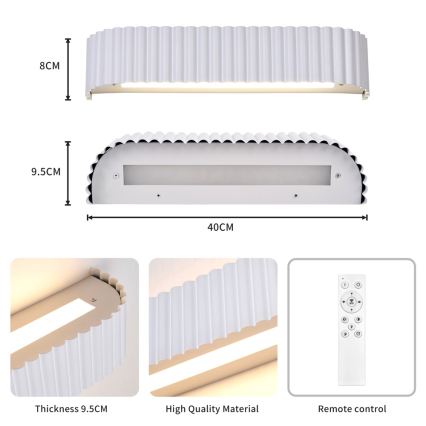 BRILAGI - Applique murale LED dimmable FALCON MODERN LED/14W/230V 3000-6000K 40 cm blanche + télécommande