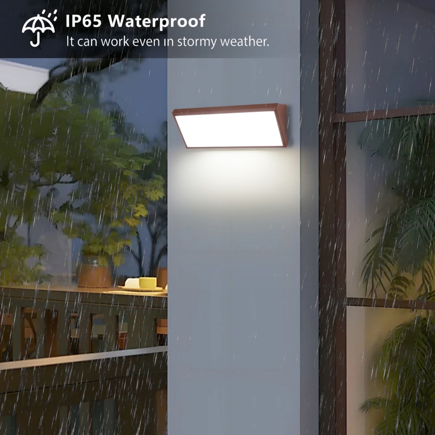 Brilagi - Applique murale d'extérieur LED TRIANGLE, 42W/230V, 3000/4000/6500K, 45 cm, marron, IP65