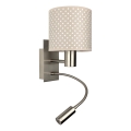 Brilagi - Applique murale LED flexible BOBO 1xE27/25W/230V + LED/3W chrome mat/beige/à pois