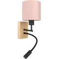 Brilagi - Applique murale LED flexible BOBO WOOD 1xE27/25W/230V + LED/3W chêne/noir/rose
