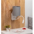 Brilagi - Applique murale LED flexible NUBILA 1xE27/25W/230V + LED/3W blanc/gris clair