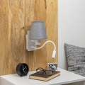Brilagi - Applique murale LED flexible NUBILA 1xE27/25W/230V + LED/3W blanc/gris