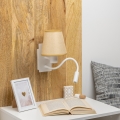 Brilagi - Applique murale LED flexible NUBILA 1xE27/25W/230V + LED/3W blanc/marron clair