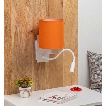 Brilagi - Applique murale LED flexible NUBILA 1xE27/25W/230V + LED/3W blanc/orange