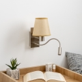 Brilagi - Applique murale LED flexible NUBILA 1xE27/25W/230V + LED/3W chrome mat/marron clair