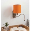 Brilagi - Applique murale LED flexible NUBILA 1xE27/25W/230V + LED/3W chrome mat/orange