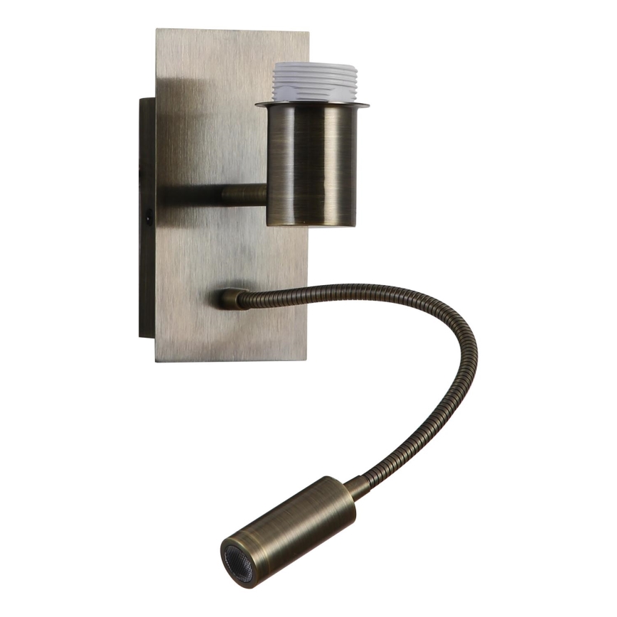 Brilagi - Applique murale LED flexible NUBILA 1xE27/25W/230V + LED/3W laiton/gris clair
