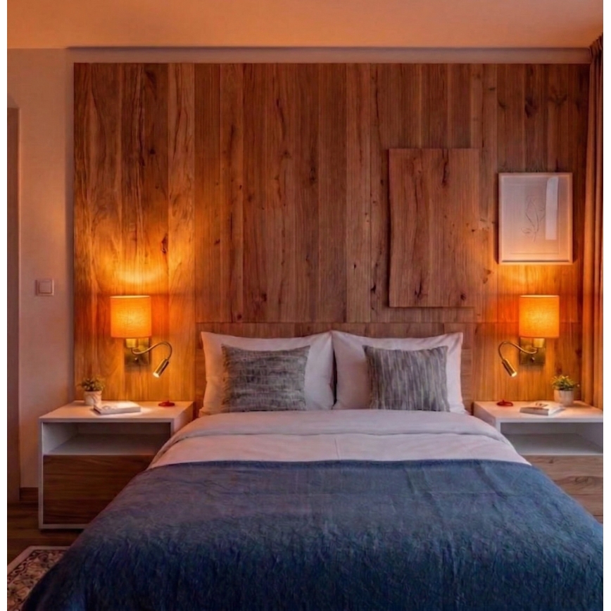 Brilagi - Lampe murale LED flexible NUBILA 1xE27/25W/230V + LED/3W laiton/orange