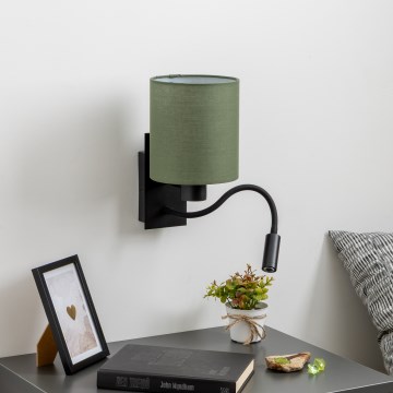 Brilagi - Applique murale LED flexible NUBILA 1xE27/25W/230V + LED/3W noir/vert