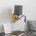 Brilagi - Applique murale LED flexible NUBILA WOOD 1xE27/25W/230V + LED/3W chêne/anthracite