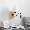 Brilagi - Applique murale LED flexible NUBILA WOOD 1xE27/25W/230V + LED/3W chêne/blanc