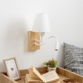 Brilagi - Applique murale LED flexible NUBILA WOOD 1xE27/25W/230V + LED/3W chêne/blanc