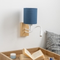 Brilagi - Applique murale LED flexible NUBILA WOOD 1xE27/25W/230V + LED/3W chêne/bleu foncé
