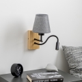 Brilagi - Applique murale LED flexible NUBILA WOOD 1xE27/25W/230V + LED/3W chêne/gris