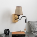Brilagi - Applique murale LED flexible NUBILA WOOD 1xE27/25W/230V + LED/3W chêne/marron