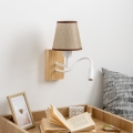 Brilagi - Applique murale LED flexible NUBILA WOOD 1xE27/25W/230V + LED/3W chêne/marron