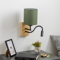 Brilagi - Applique murale LED flexible NUBILA WOOD 1xE27/25W/230V + LED/3W chêne/vert