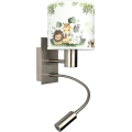 Brilagi - Applique murale LED flexible pour enfants BOBO 1xE27/25W/230V + LED/3W chrome mat/blanc/vert/jungle