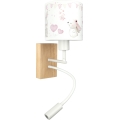 Brilagi - Applique murale LED flexible pour enfants BOBO WOOD 1xE27/25W/230V + LED/3W chêne/blanc/crème/petits lapins