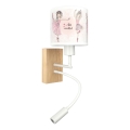 Brilagi - Applique murale LED flexible pour enfants BOBO WOOD 1xE27/25W/230V + LED/3W chêne/blanc/rose/ballerines